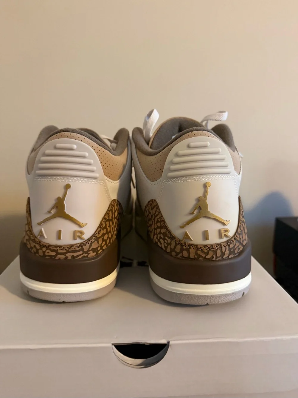 Jordan Sneakers in White, Brown and Gold